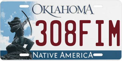 OK license plate 308FIM