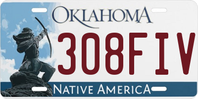OK license plate 308FIV