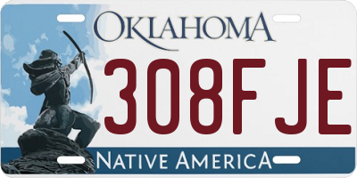OK license plate 308FJE