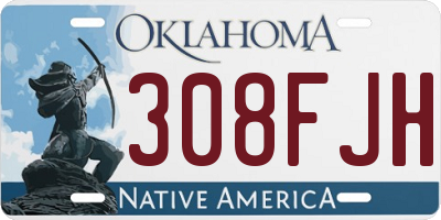 OK license plate 308FJH