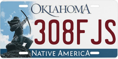 OK license plate 308FJS