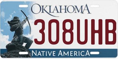 OK license plate 308UHB