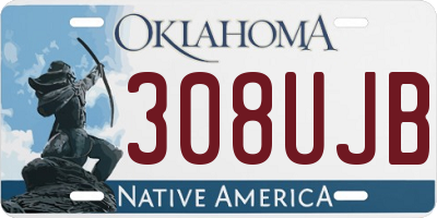 OK license plate 308UJB