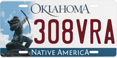 OK license plate 308VRA