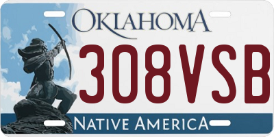 OK license plate 308VSB