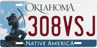 OK license plate 308VSJ