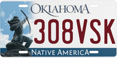 OK license plate 308VSK