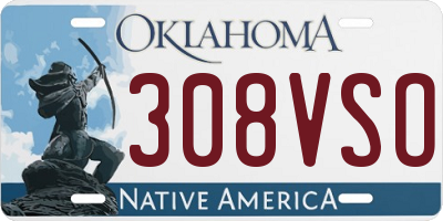 OK license plate 308VSO