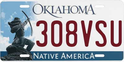 OK license plate 308VSU