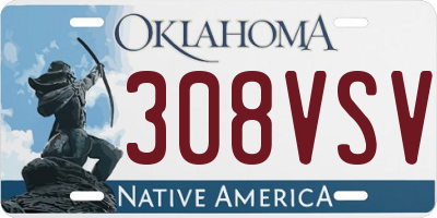 OK license plate 308VSV