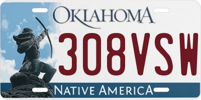 OK license plate 308VSW