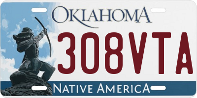 OK license plate 308VTA