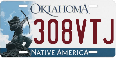 OK license plate 308VTJ
