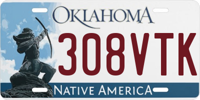 OK license plate 308VTK
