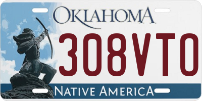 OK license plate 308VTO