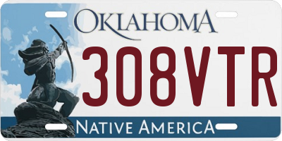 OK license plate 308VTR