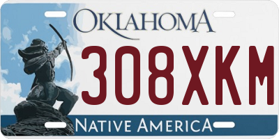 OK license plate 308XKM