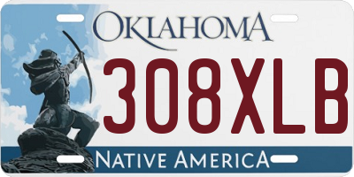 OK license plate 308XLB