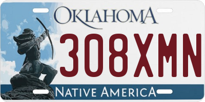 OK license plate 308XMN