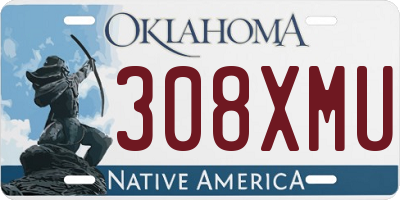 OK license plate 308XMU
