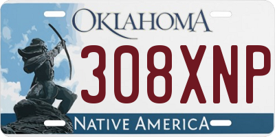 OK license plate 308XNP