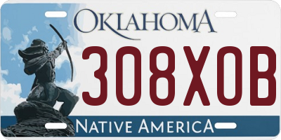 OK license plate 308XOB
