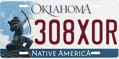 OK license plate 308XOR