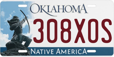 OK license plate 308XOS