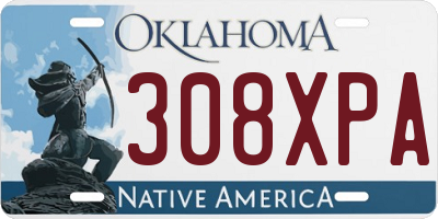 OK license plate 308XPA