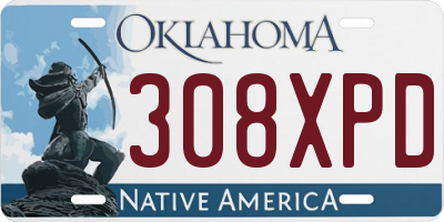 OK license plate 308XPD