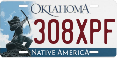 OK license plate 308XPF