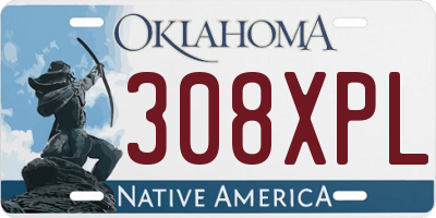 OK license plate 308XPL