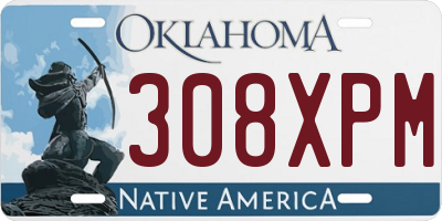 OK license plate 308XPM