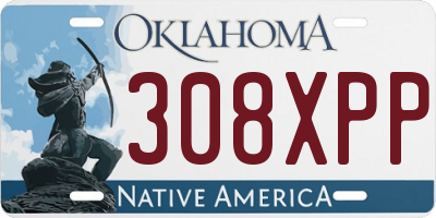 OK license plate 308XPP
