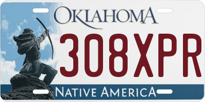 OK license plate 308XPR