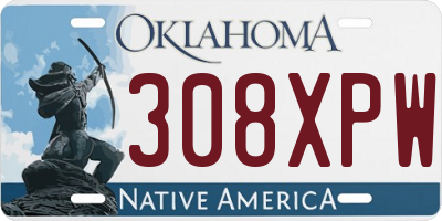 OK license plate 308XPW