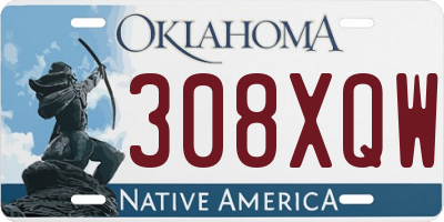 OK license plate 308XQW