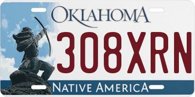 OK license plate 308XRN