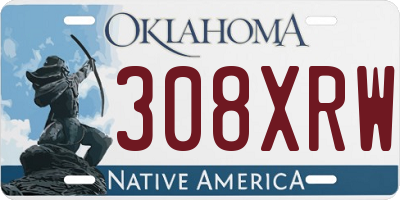 OK license plate 308XRW