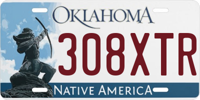 OK license plate 308XTR