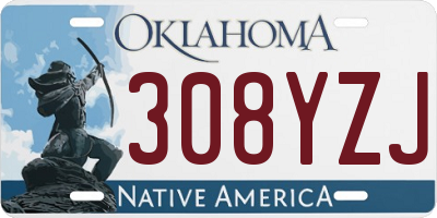 OK license plate 308YZJ