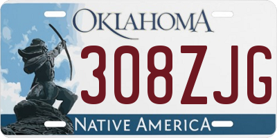 OK license plate 308ZJG