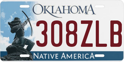 OK license plate 308ZLB