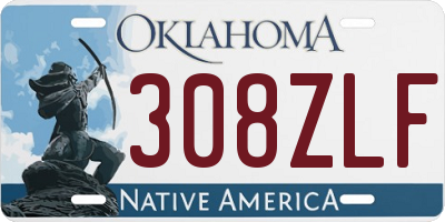 OK license plate 308ZLF