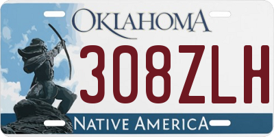 OK license plate 308ZLH