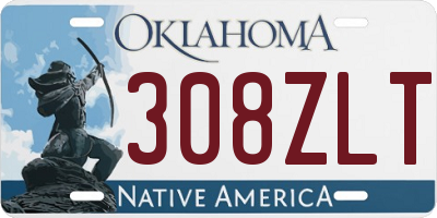 OK license plate 308ZLT