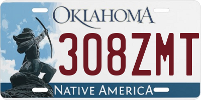 OK license plate 308ZMT