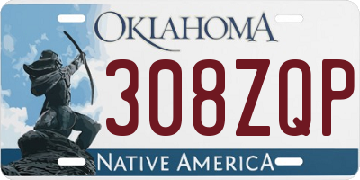 OK license plate 308ZQP