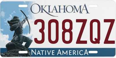 OK license plate 308ZQZ