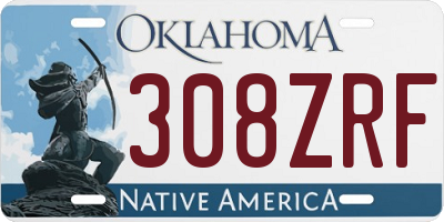 OK license plate 308ZRF